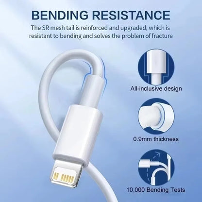 35W PD Original Fast Charging USB Cable for iPhone 14 8 7 Plus 13 12 11 Pro XS Max XR X USB C Rapid Charger Cable 1m 1.5m 2m 3m Beauty World Shop