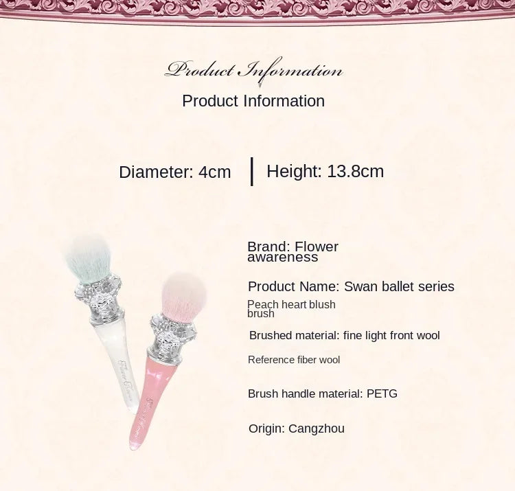 Flower Knows Swan Ballet Blush Wool Brush Mineral Powder Bronzer Contour Makeup Brushes By Flower Knows Beauty World Shop