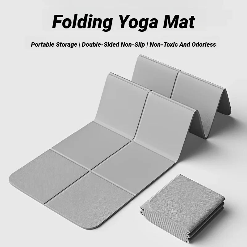 Foldable Yoga Mat Eco Friendly Tpe Folding Travel Fitness Exercise Double Sided Non-Slip For Pilates & Floor Workouts Beauty World Shop