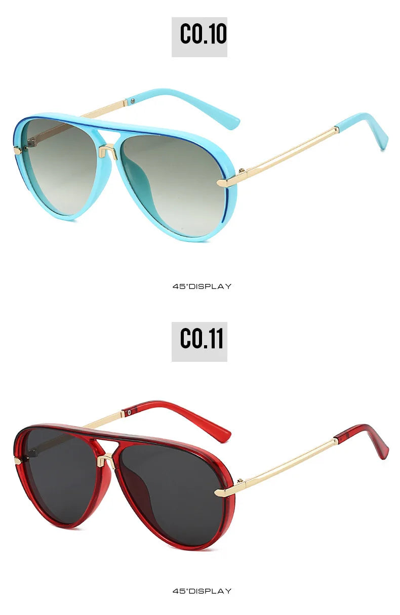 Trendy Oversized Pilot Sunglasses Women Men Vintage Retro Classic Designer Sun Glasses UV400 Protection Fashion Ladies Shades Beauty World Shop