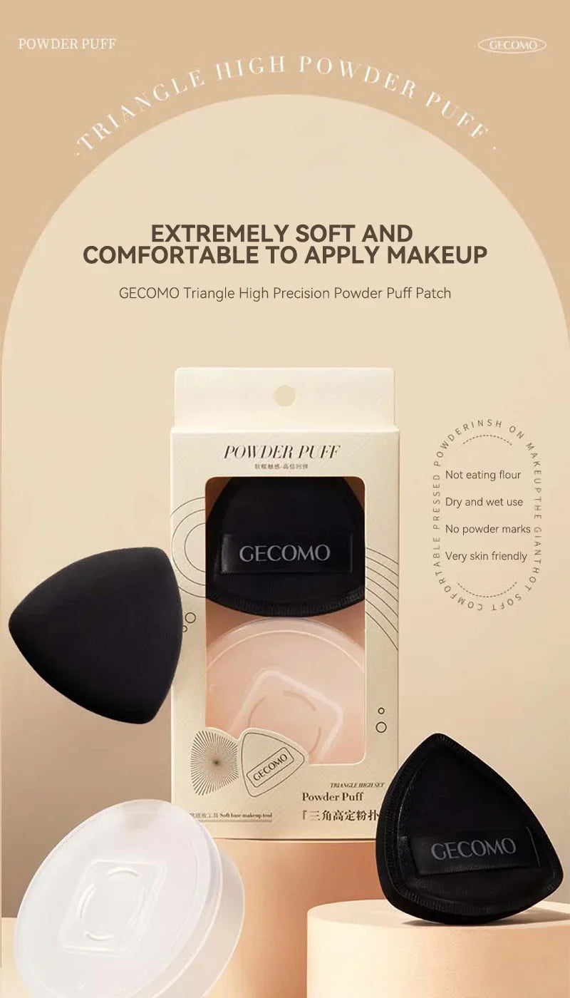 GECOMO Dual-Sided Black Beauty Sponge - Triangle Premium Design, Soft and Smooth Texture,  for Flawless Makeup Application, Beauty Trend Shop