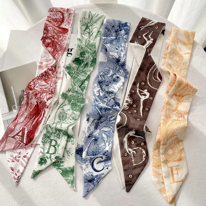 26 Letters Tarot Constellation Bag Scarf Twill Silk Scarves Women New Neckerchief Hair Headbands Beauty World Shop