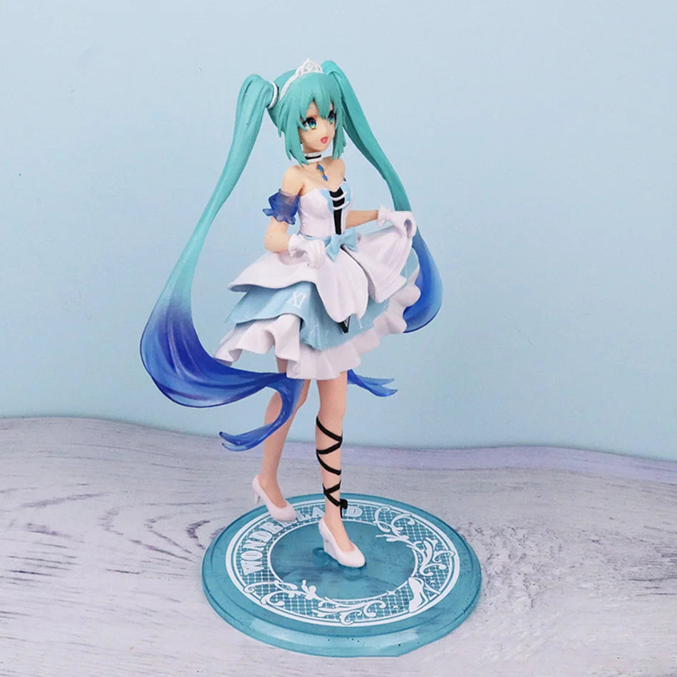 New 20cm Desktop Cute Hatsune Miku Kwaii Style Anime Figure Toys PVC Model Collector Doll Birthday Gift Beauty World Shop