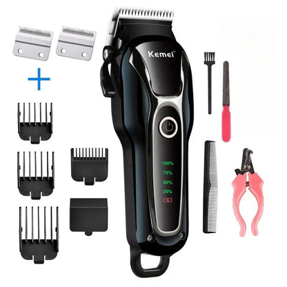 Kemei Rechargeable Professional Dog Hair Trimmer for Cat Cutter Grooming Machine Hair Remover Animal Hair Clipper for Pet Beauty Trend Shop