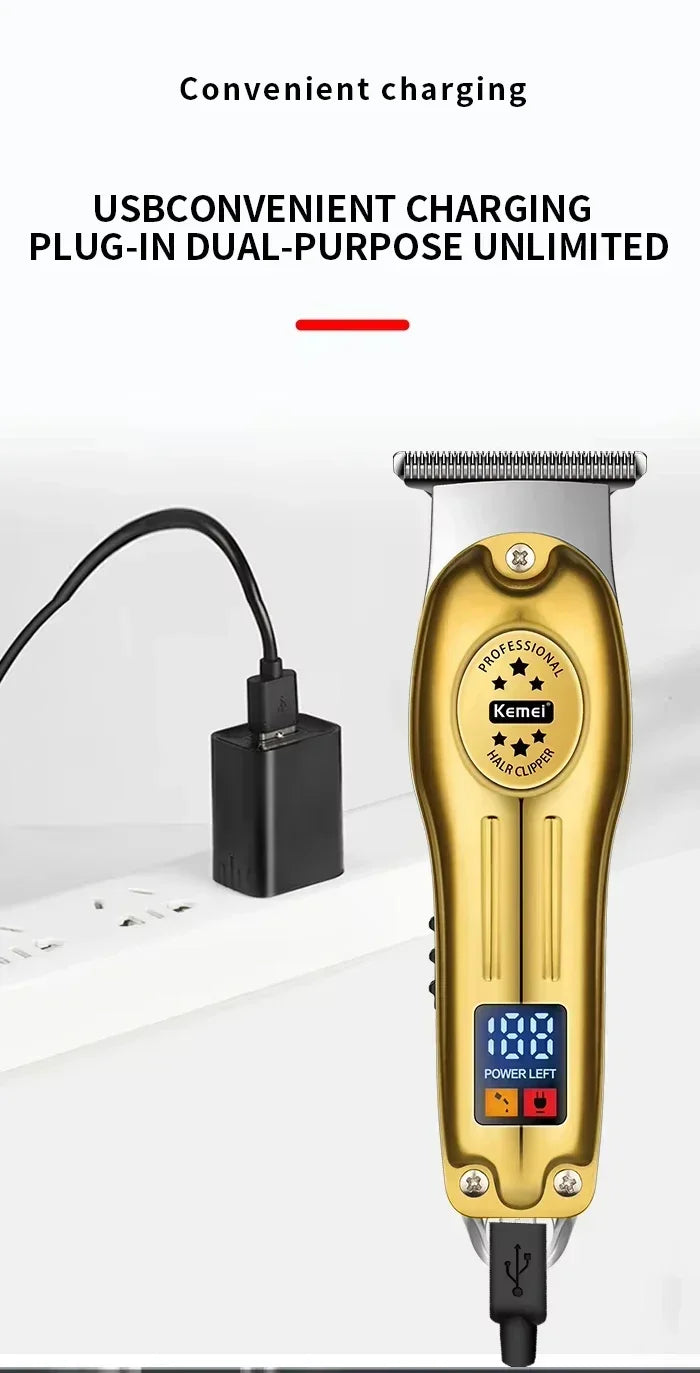 Kemei KM-2628 KM-678 KM-2024 USB Rechargeable Hair Clipper Professional Cordless Men Hair Trimmer Men's Hair Cutting Machine Beauty Trend Shop