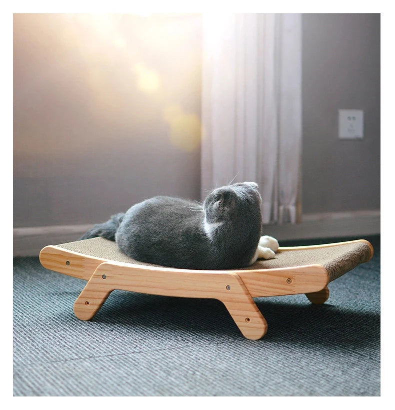 Cat Scratcher Board Wooden Frame Medium Cat Scratching Bed 3 In 1 Scratching Post Anti-Scratch Toys Claw Couch Scraper For Cats