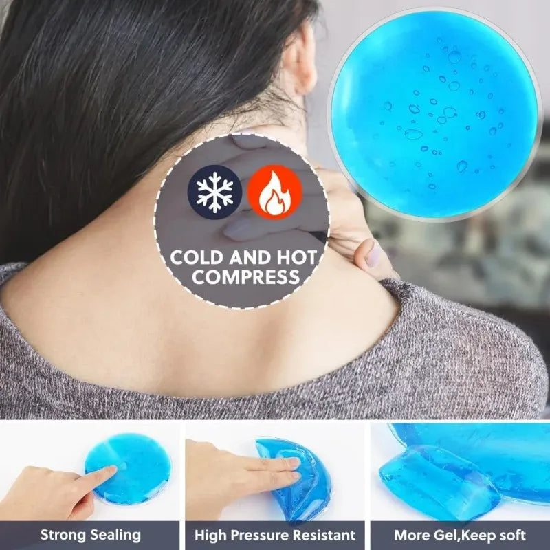 4pcs Reusable Gel Ice Pack Hot Cold Compress, Small Round Ice Packs for Body Pain Relief, Perfect for Family & Travel Use Beauty World Shop