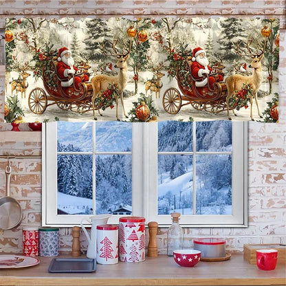Christmas Short Curtains Valances Merry Christmas Decorations For Home 2025 Xmas Navidad Kitchen Bedroom Ornaments New Year 2026 Beauty World Shop