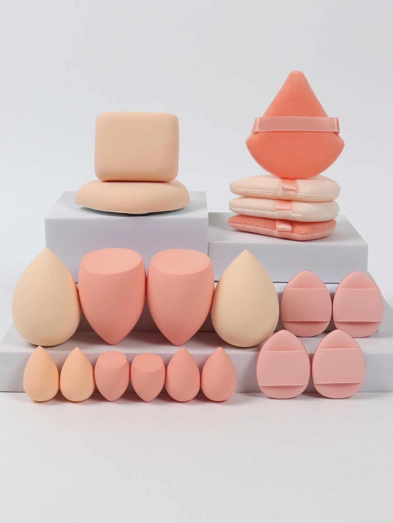 20 Pcs Pink Makeup Sponge and Makeup Puff Set Suitable for Face Cream and Powder Concealer Powder Makeup Machine Beauty World Shop