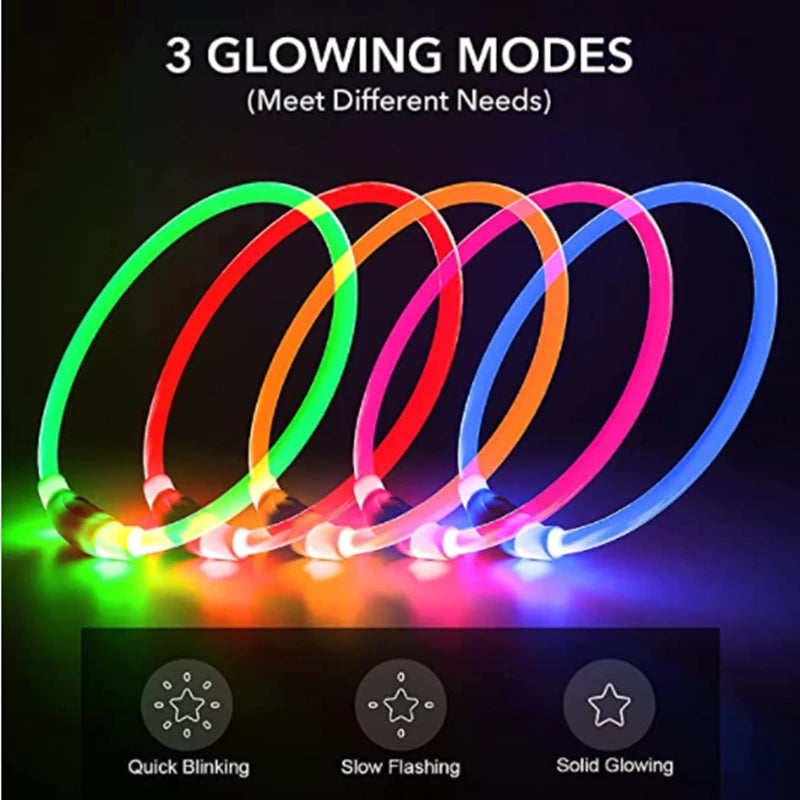 Luminous Dog Collar Light Charge Cat Necklace, Led Fashion Flashing DIY Glowing Safety Collar for Dogs Nighttime Pet Accessorie Beauty World Shop