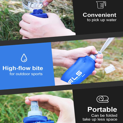 1pc150ml/250ml/500ml Outdoor Collapsible Silicone Bite Size Water Bottle Running Camping Hiking Travel Convenient Water Bottle Beauty World Shop