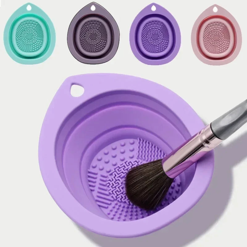 Silicone Makeup Brush Cleaner Folding Powder Puff Cleaning Bowl Eyeshadow Brushes Washing Soft Mat Beauty Tools Scrubber Box Beauty World Shop