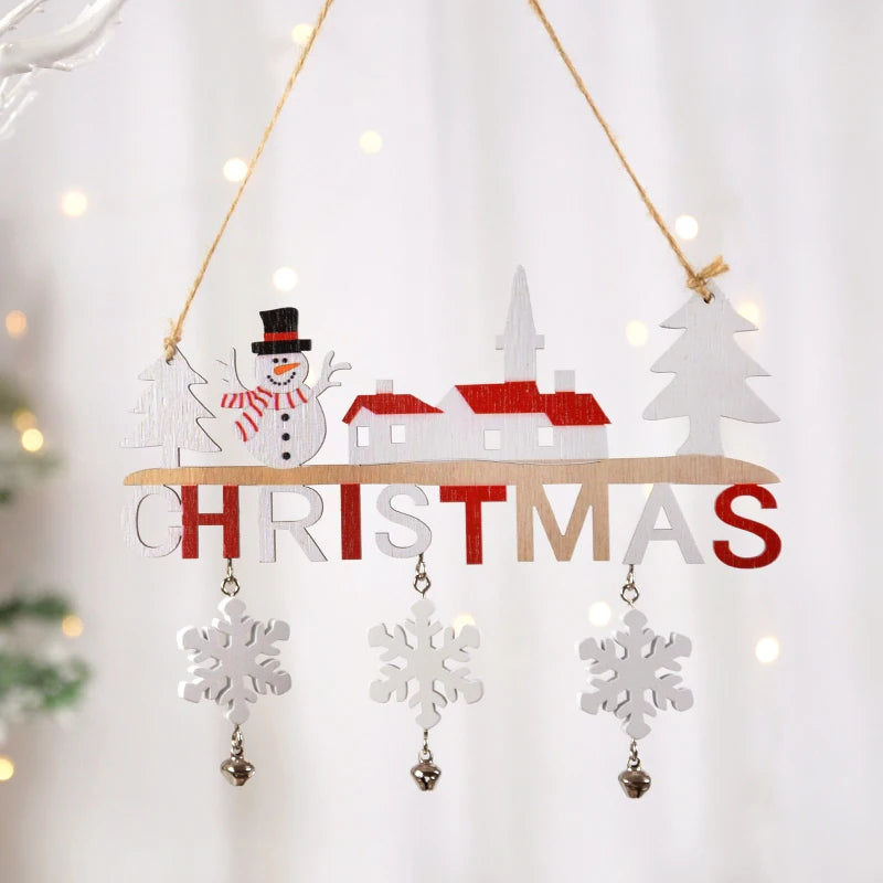 Gnome Santa Claus Wooden Hanging Ornament 2024 Merry Christmas Decoration for Home Door Xmas Tree Pendants Navidad New Year 2025 Beauty World Shop