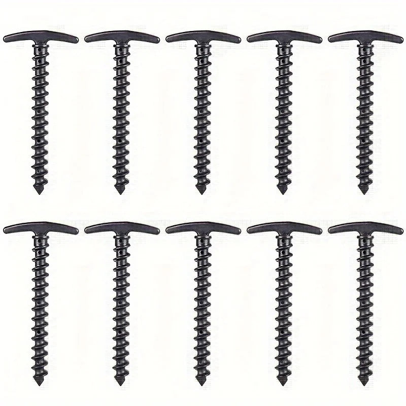 10 Pcs/Pack Outdoor Camping Tent Pegs Ground Nails Screw Anchor Stakes Pegs Hiking Tent Stakes Pins Tent Accessories Beauty World Shop