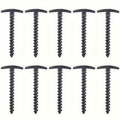 10 Pcs/Pack Outdoor Camping Tent Pegs Ground Nails Screw Anchor Stakes Pegs Hiking Tent Stakes Pins Tent Accessories Beauty World Shop