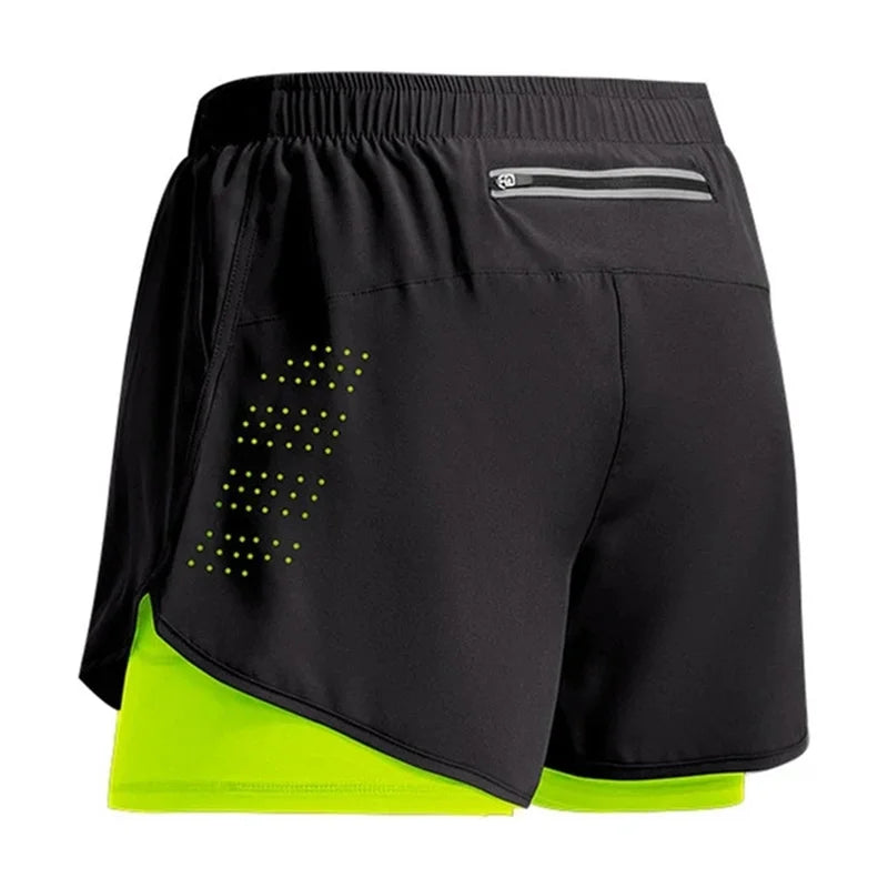 NEW Sport Shorts Men Sportswear 2 In 1 Short Pants Double-deck Beach Bottoms Summer Gym Fitness Training Jogging Running Shorts Beauty World Shop