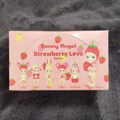 Genuine Sonny Angel Strawberry Love Series Cute Collectible Blind Box Dolls Desktop Decorations Surprise Fan Birthday Gift Toy Beauty World Shop
