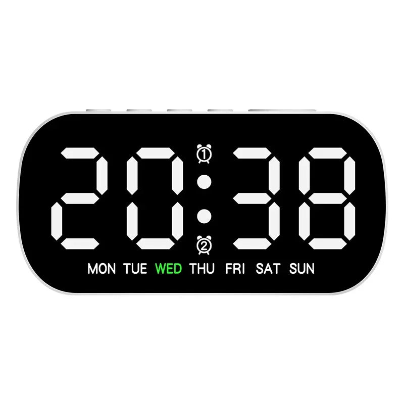 Digital Alarm Clock USB Powered Temperature Date Week Dual Alarm Night Mode Snooze Clock 5 Levels of Brightness 12/24H LED Clock Beauty World Shop