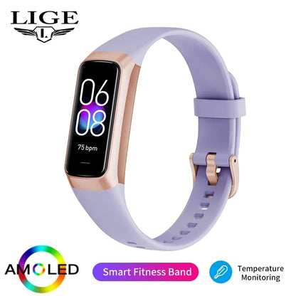 LIGE Amoled Smart Watch Men 2023 Smart Band Women Heart Rate Blood Smartwartch Waterproof Smart Bracelet Sport Fitness Tracker Beauty World Shop
