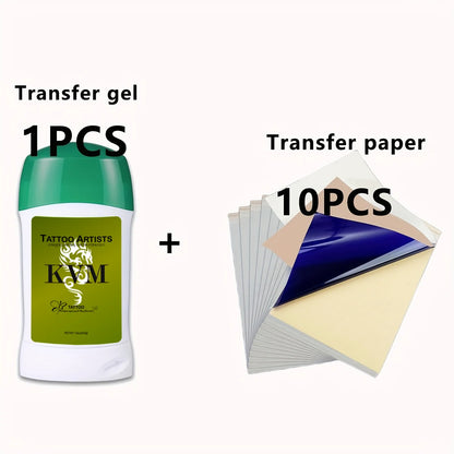 KVM Tattoo Transfer Cream Gel with tattoo transfer paper kit,  Tattoo Transfer Machine accessories for A4 Size Stencil Paper Beauty World Shop