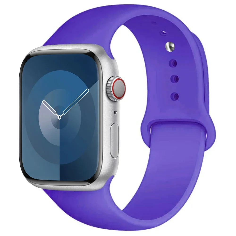 Silicone Band For Apple Watch strap 44mm 45mm 40mm 41mm 42-38mm 45 mm sport bracelet iwatch series 8 7 6 5 4 3 SE 9 Ultra 2 49mm Beauty World Shop