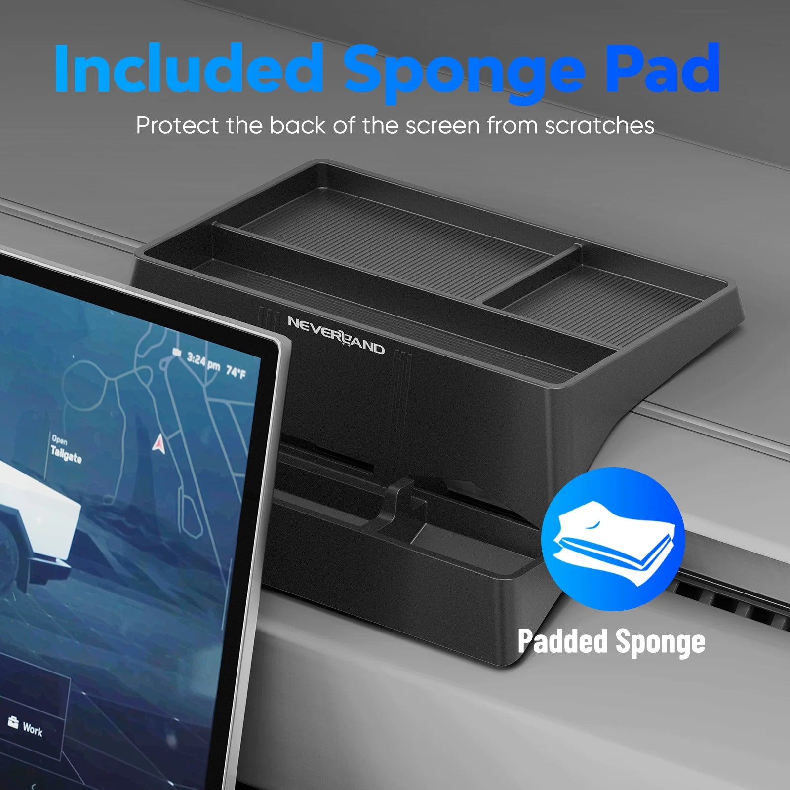 NEVERLAND Center Console Organizer, Behind Screen Storage Box for Tesla Cybertruck, Phone Holder Truck Accessories Beauty World Shop