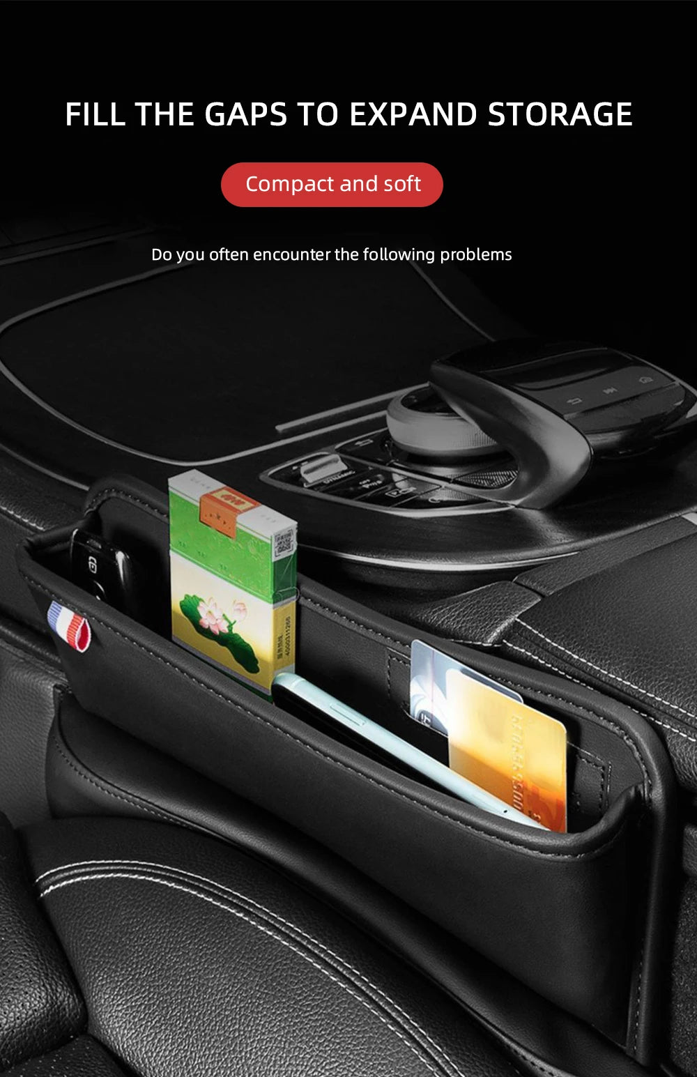 Universal Car Seat Gap Organizer Storage Box Multifunction Leather Crevice Side Storage Pocket Wallet Keys Card with Cup Holder Beauty World Shop