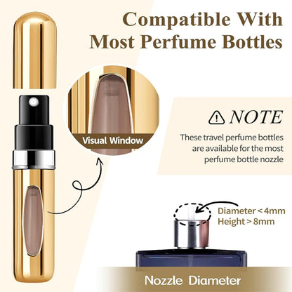 1/4Pcs 5ml Perfume Atomizer Portable Liquid Container for Cosmetics Traveling Mini Aluminum Spray Empty Refillable Bottle Beauty World Shop