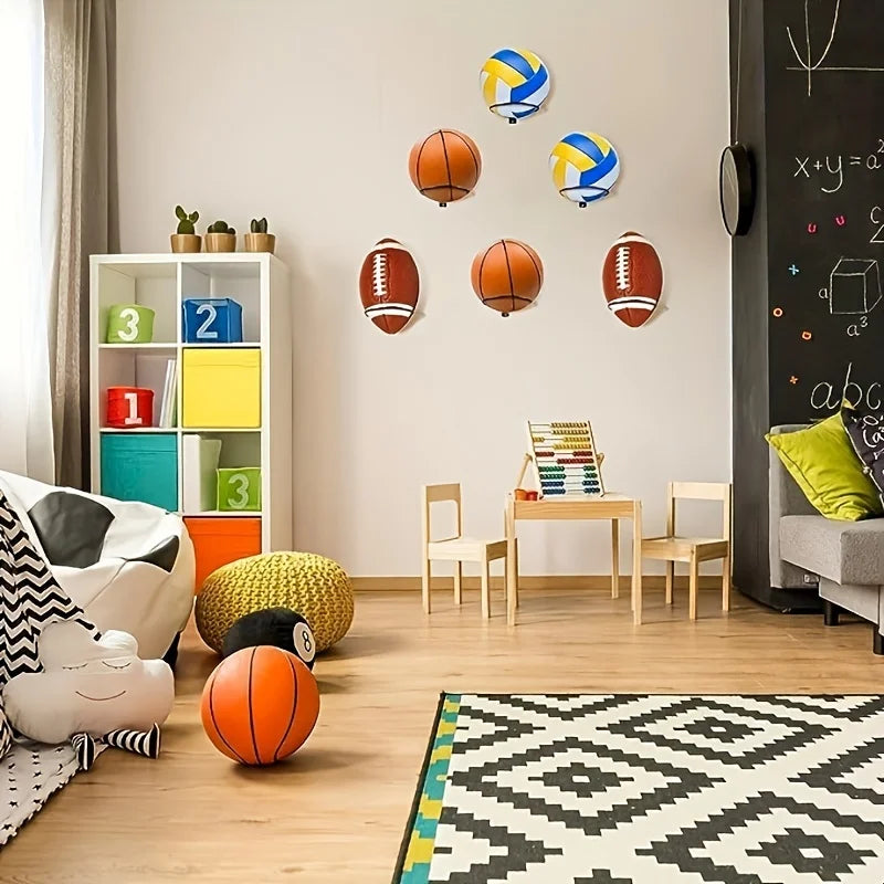 1pc/2pcs Metal Wall Mounted Sports Ball Display Stand For Basketball, Football, Volleyball, Durable Wall Storage Rack Beauty World Shop