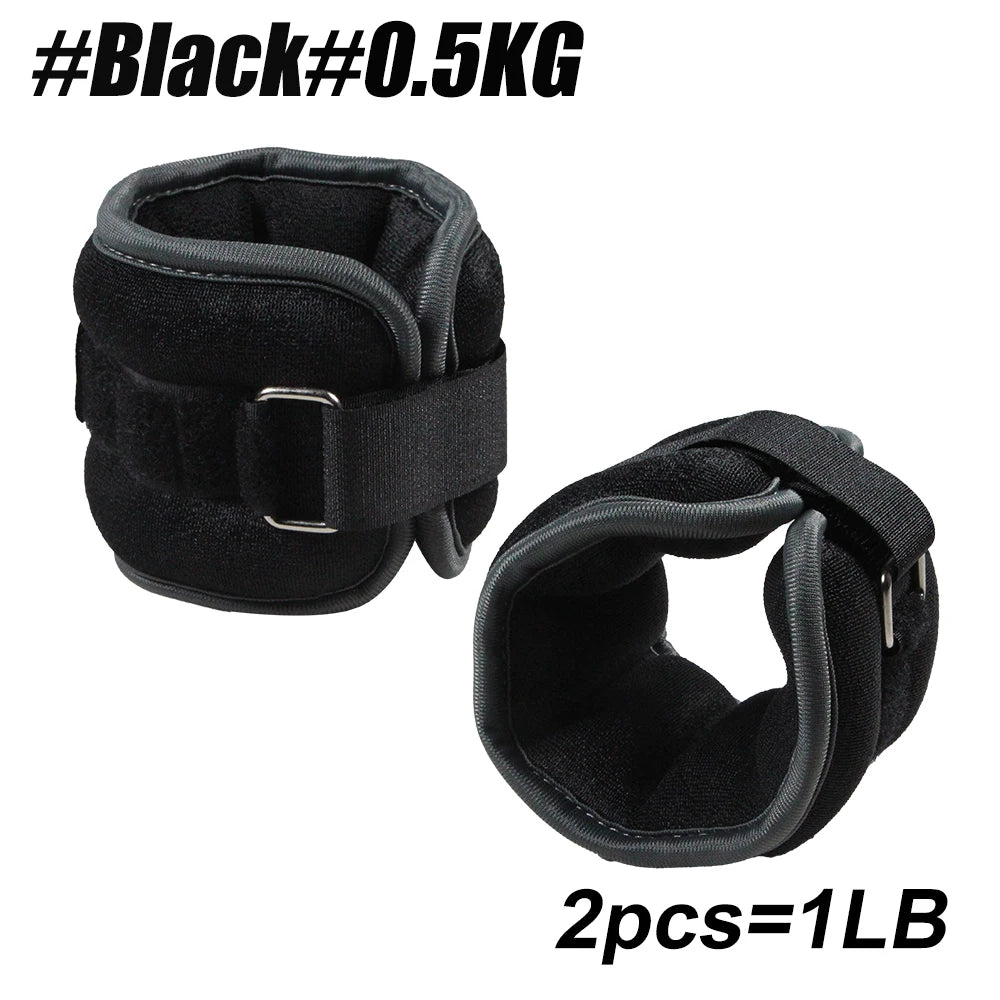 1Pair Adjustable Ankle & Wrist Weights (0.5kg/1kg) - Neoprene Leg Arm Straps for Running, Yoga - Strength Training for Women Men Beauty World Shop