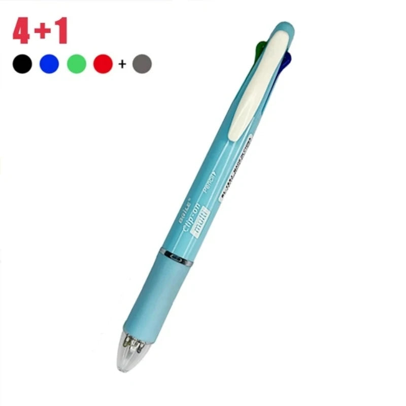 5 In 1 Multicolor Ballpoint Pens 4 Colors Ball Pen 1 Automatic Pencil With Eraser For School Office Writing Supplies Stationery Beauty World Shop