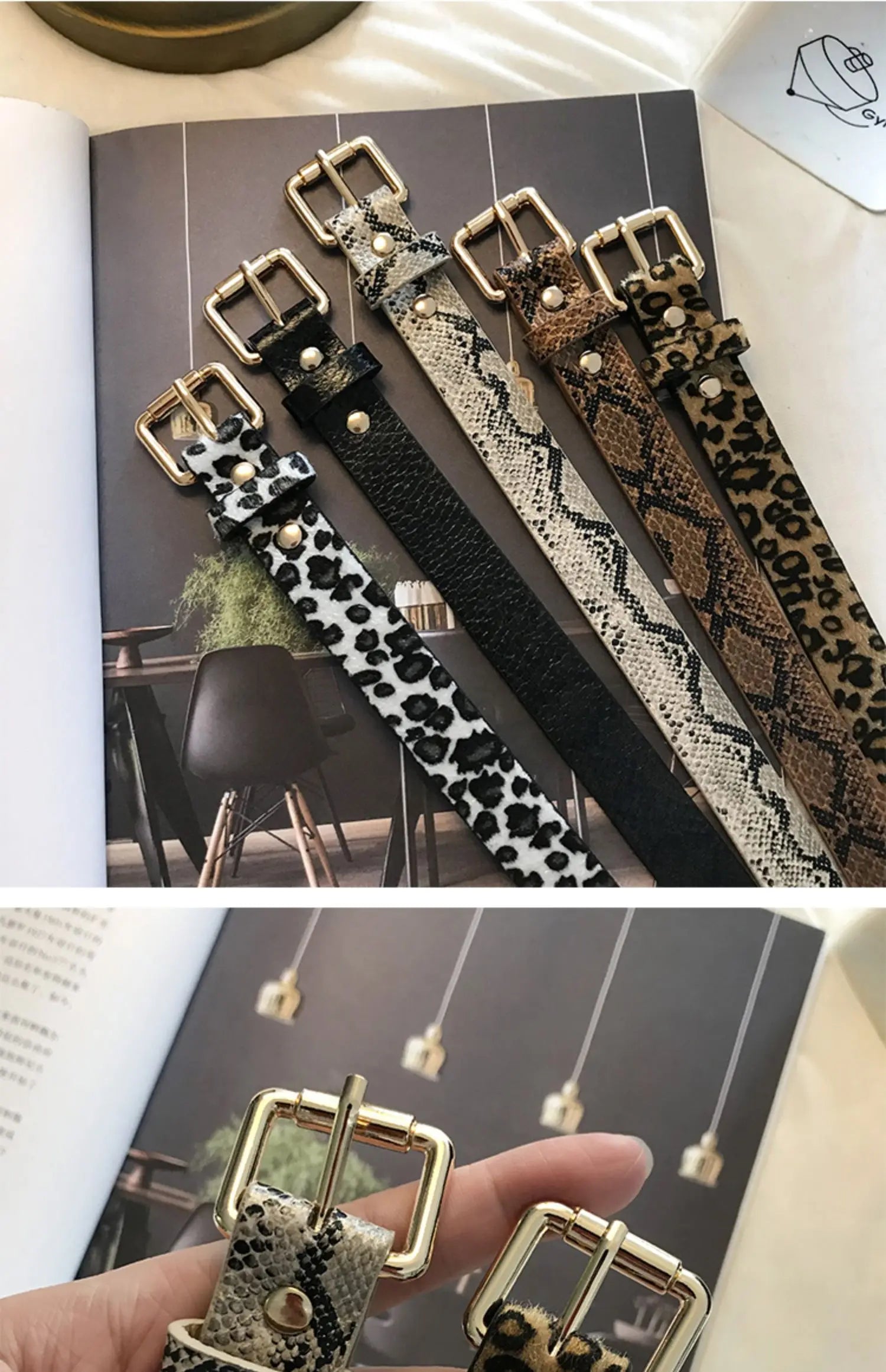 Hot Sale New Fashion Customized PU Leather Leopard Snake Print Slim Belt For Women Beauty World Shop