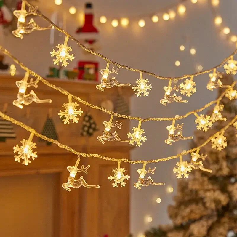 3M Christmas Lights Snowflake String Lights Fairy Lights Waterproof Star Ball LED Lamp for Home Christmas Tree Garden Decoration Beauty World Shop