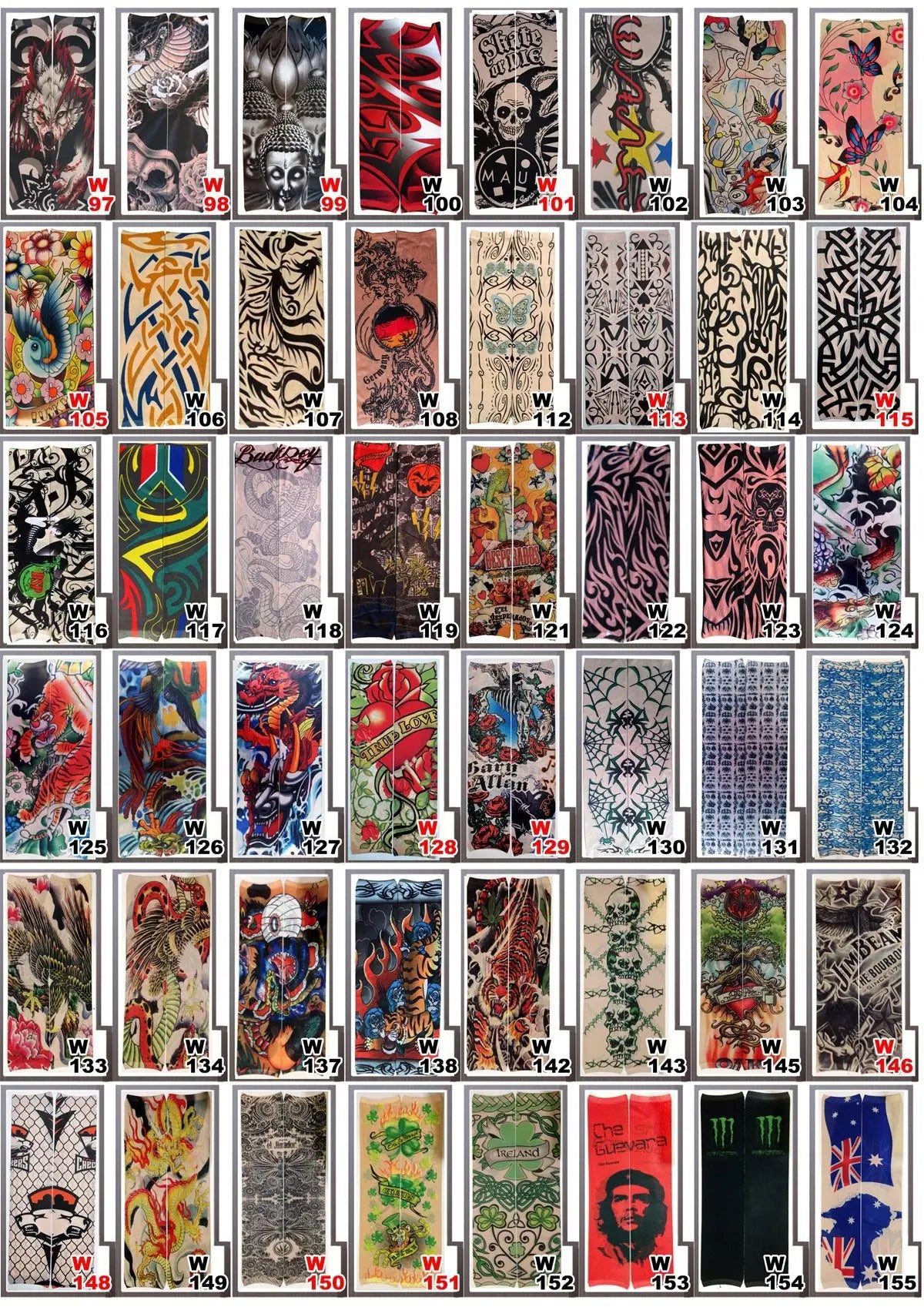 6 PCS Tattoo Sleeves Unisex Summer Cycling Sun Protection Arm Covers Beach Driving Fishing Breathable Nightclub Elastic Sleeves Beauty World Shop