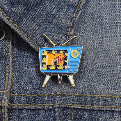 Creative Retro Television Enamel Pins Funny Cartoon 80’s Vintage Metal Brooches Backpack Lapel Badge Jewelry Gift for Friends Beauty World Shop