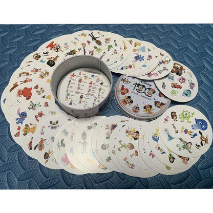 Disney Card Board Game 100th Anniversary Iron Box Card Frozen Princess 2 to 8 Player Family Holidays Camping Christmas Kids Gift Beauty World Shop