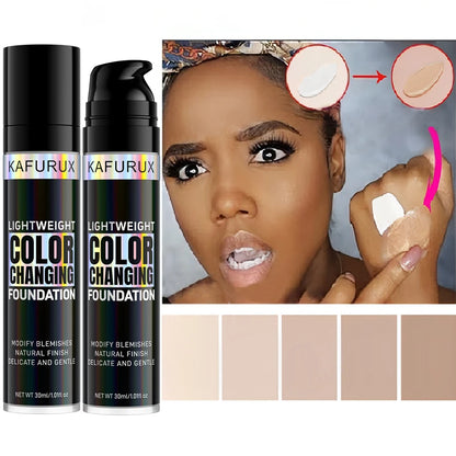 1PC Magic Color Changing Foundation Liquid Soft Matte Long Lasting Hydrating Makeup Base Cream for All Different Skin Tone Beauty World Shop