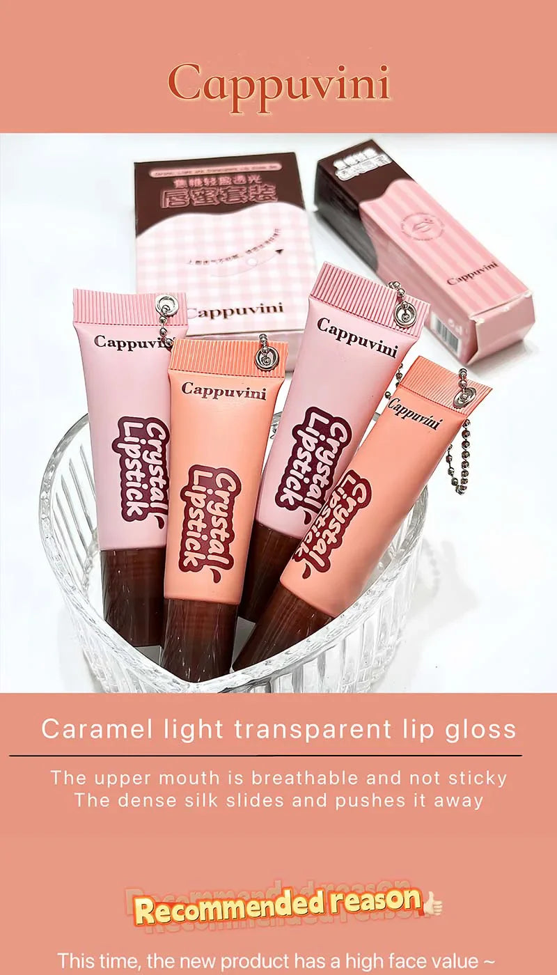 Cappuvini Caramel Shine Lip Gloss - Lightweight, Long-lasting & Moisturizing with Natural Ingredients for a Glowing Finish Beauty Trend Shop