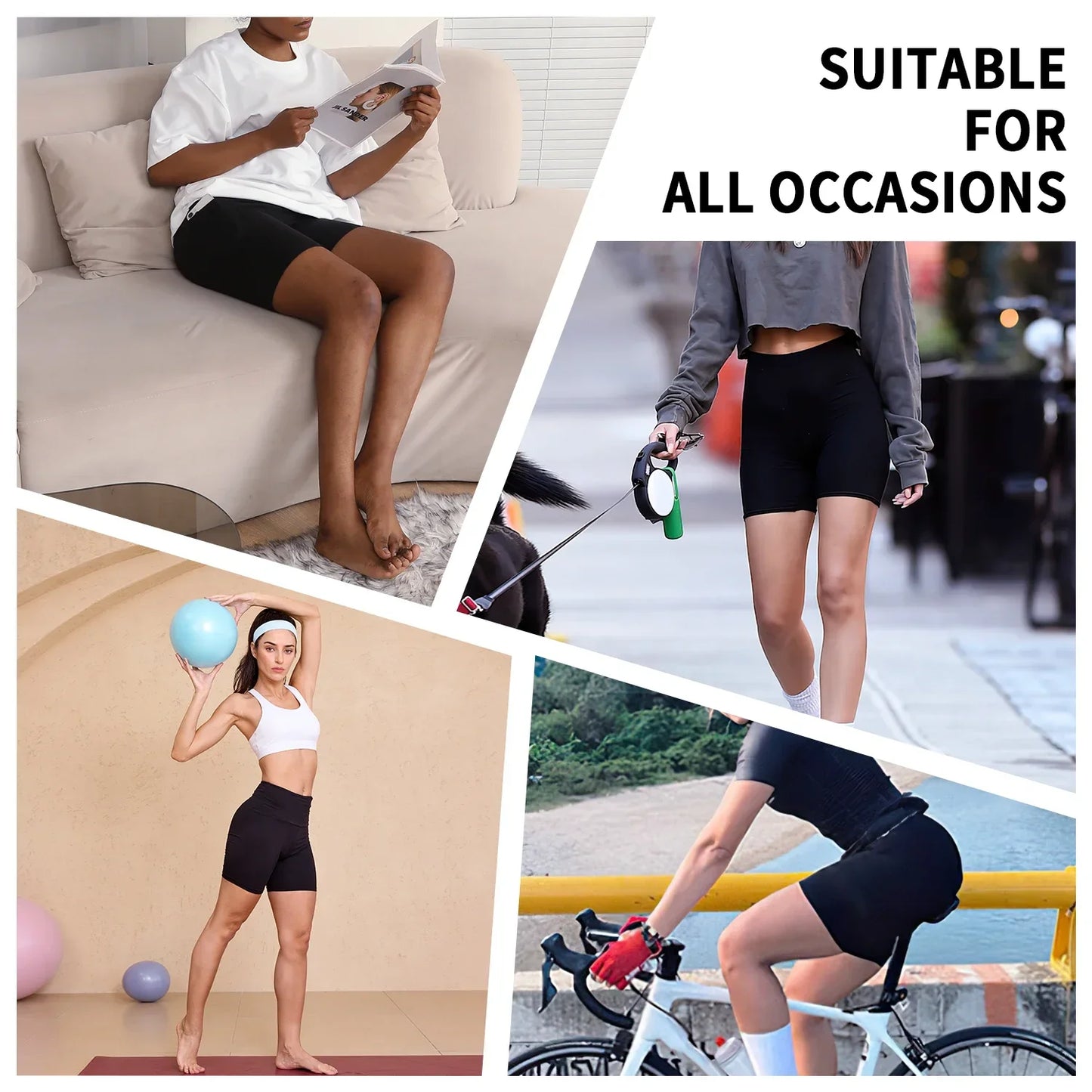 Women's High Waisted Biker Shorts Super Soft Tummy Control No See Through Workout Yoga Running Athletic Push Up Gym Fitness