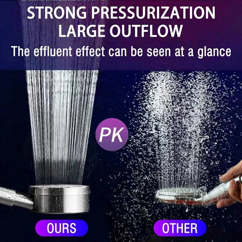 SUS 304 Stainless Steel Bathroom Handheld Shower Head High Pressure Water Saving Sprayer Nozzle Supercharged Rainfall Showerhead Beauty World Shop