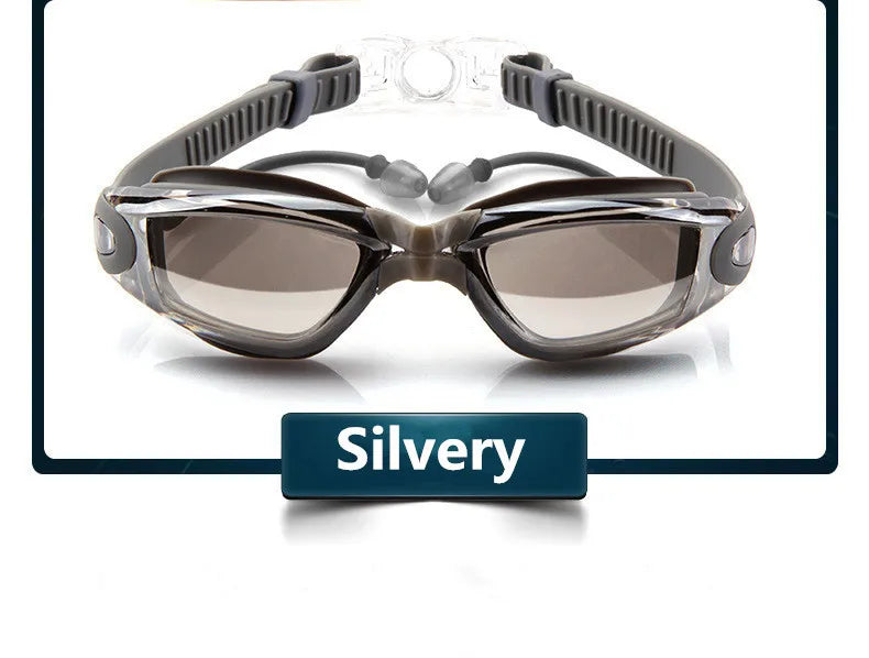 Swimming Goggles Adult Pool Glasses Anti Fog Men Women UV Protection Optical Waterproof Swim Eyewear with Earplugs Beauty World Shop