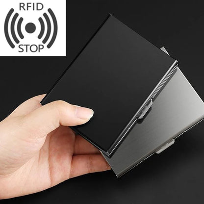 Anti-Scan RFID 6 Cards Large capacity Aluminum Metal Credit Card Holder Slim Blocking Wallet Case Business Card Protection Hold Beauty World Shop