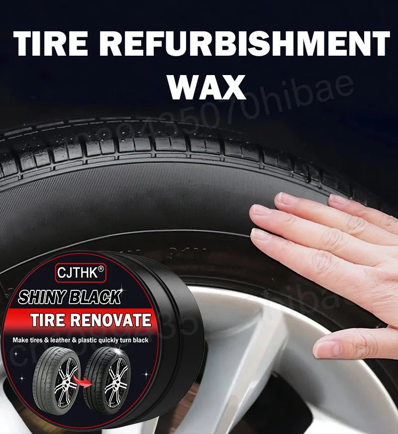 50g Tire Coating Wax Car Tire Retreading and Film Plating Cream Tire Shine Coating Wax Auto Rubber Parts Shiny Paste Anti-Aging Beauty World Shop