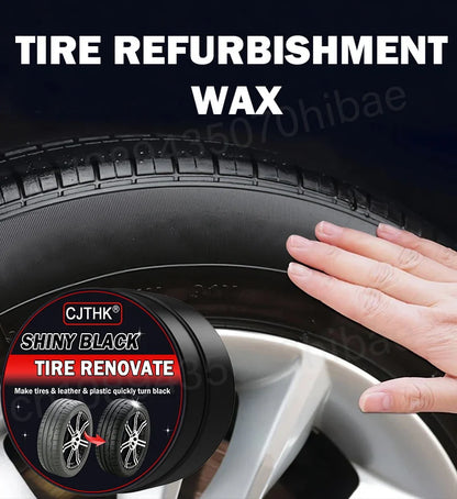 50g Tire Coating Wax Car Tire Retreading and Film Plating Cream Tire Shine Coating Wax Auto Rubber Parts Shiny Paste Anti-Aging Beauty World Shop