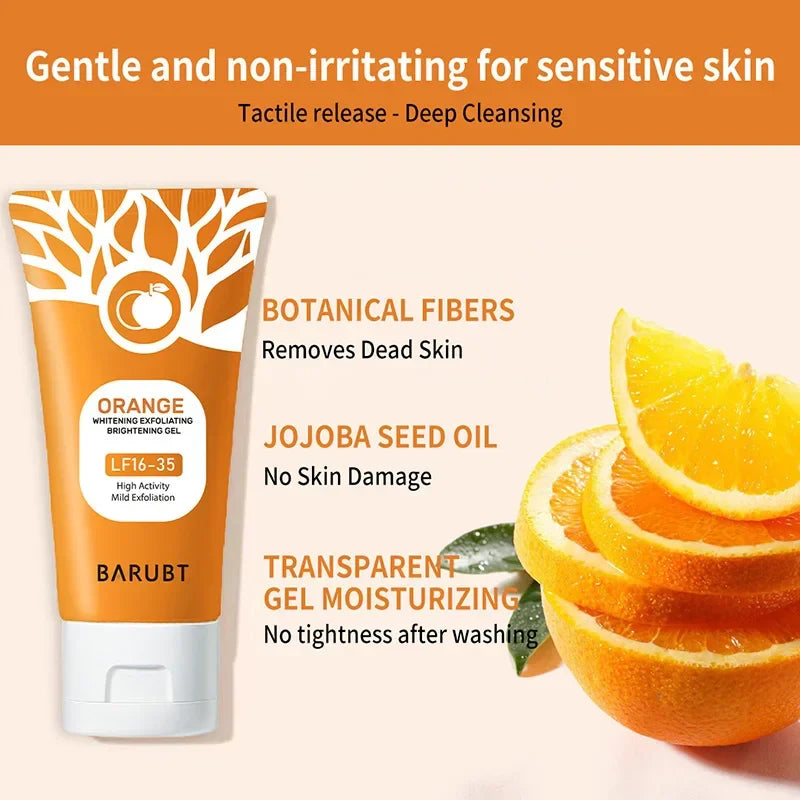 50g Orange Exfoliating Gel For Facial Body Gentle Orange Facial Scrub Body Cleansing Gel Dead Skin Remover Scrub Skin Cleaning Beauty Trend Shop
