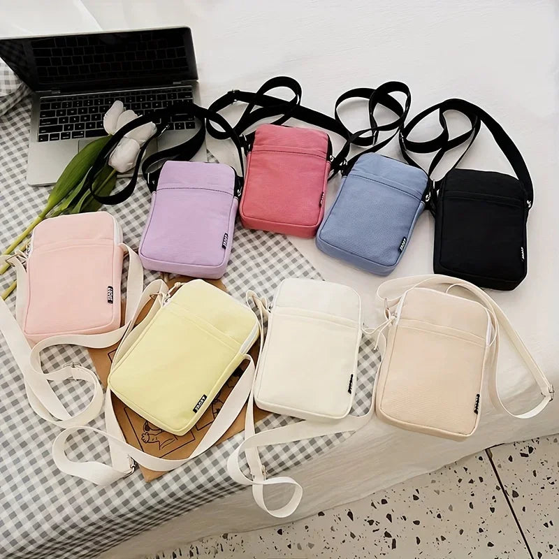 New Fashion Simple Casual Shoulder Messenger Bag, Women's Portable Mobile Phone Bag, Vertical Coin Key Bank Card Shoulder Bag Beauty Trend Shop