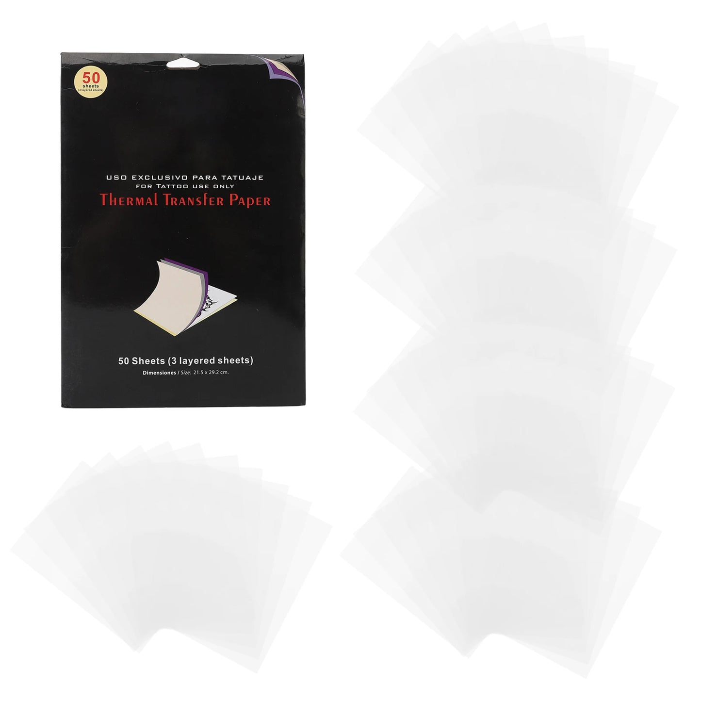 New Tattoo Transfer Paper Tattoo Stencil 50pcs Transparent  Clear Pattern Thermal Tattoo Transfer Film Paper Stencil Accessories Beauty World Shop