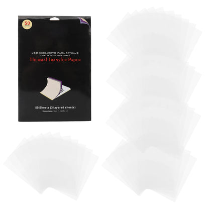 New Tattoo Transfer Paper Tattoo Stencil 50pcs Transparent  Clear Pattern Thermal Tattoo Transfer Film Paper Stencil Accessories Beauty World Shop