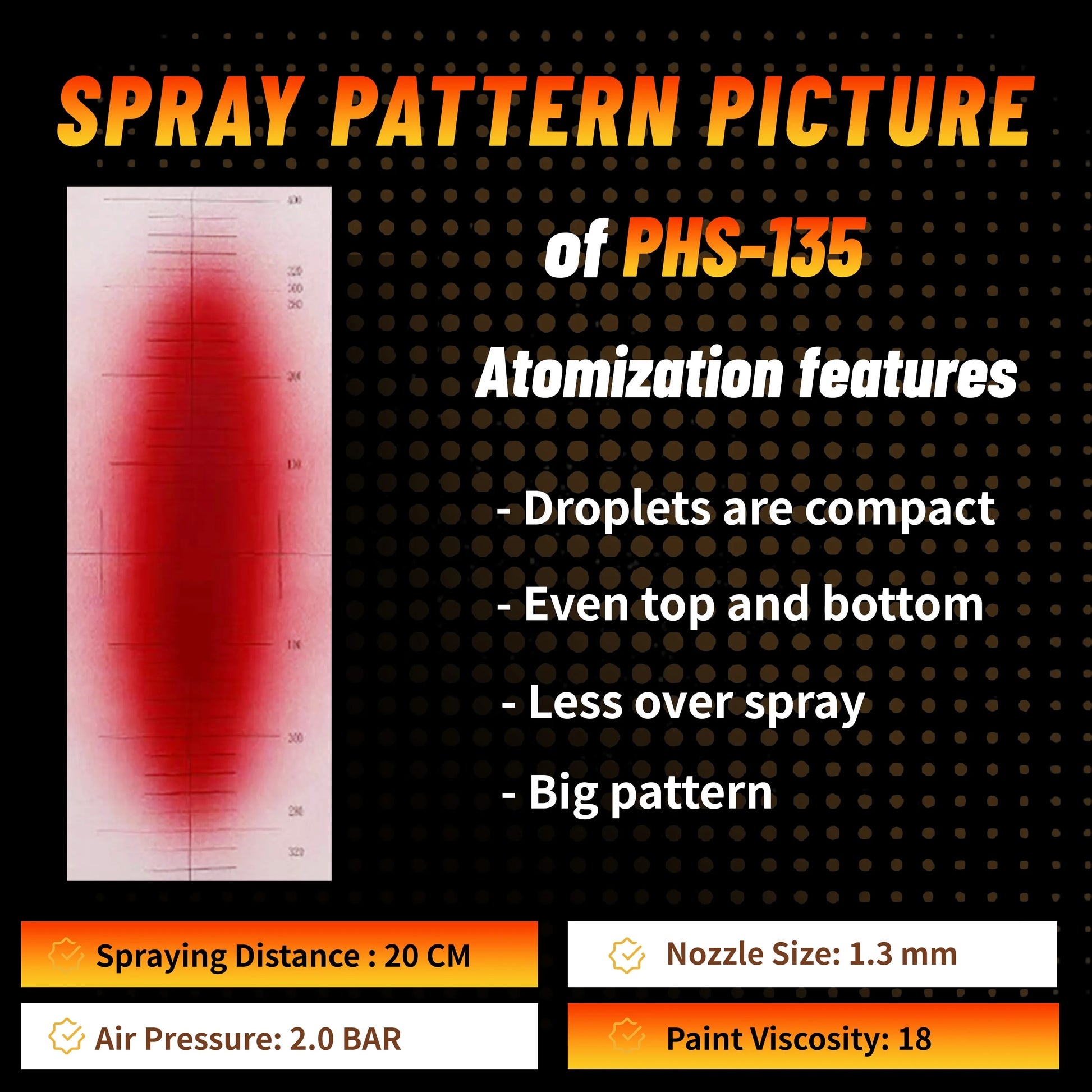 Original  Spray Gun PHS-135 1.3Mm/1.8Mm Nozzle for Painting Car Aerograph Repair Spray Gun Air Tools Oil and Water Paint