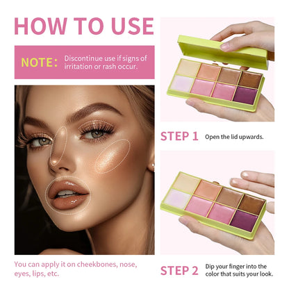 Curve Case Cream Eyebrow Cream Blush Highlighter Palette Matte Shimmer Finishes Shadow Tones Long-Lasting Cosmetics Beauty World Shop